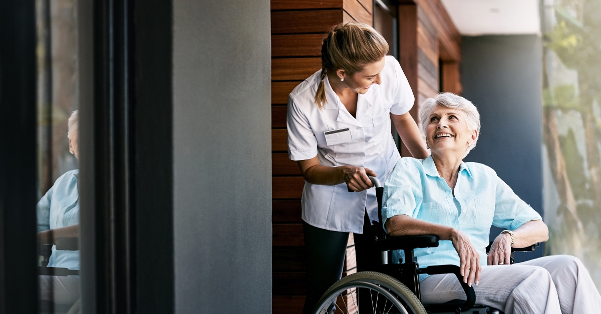  senior woman on wheelchair 