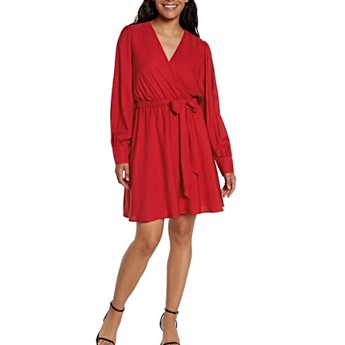 Red wrap dress from Sam's Club