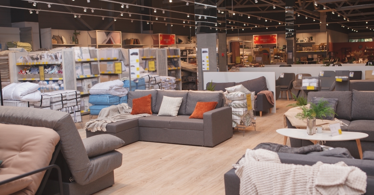 sofas and couches at furniture store