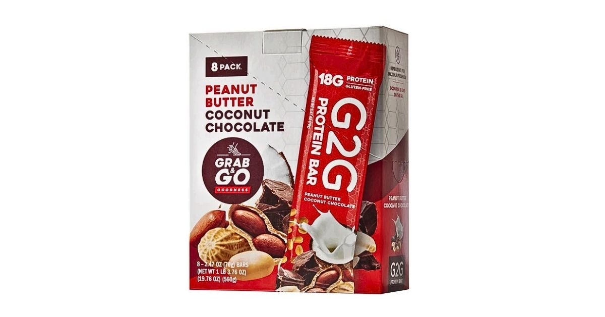 g2g peanut butter chocolate protein bars