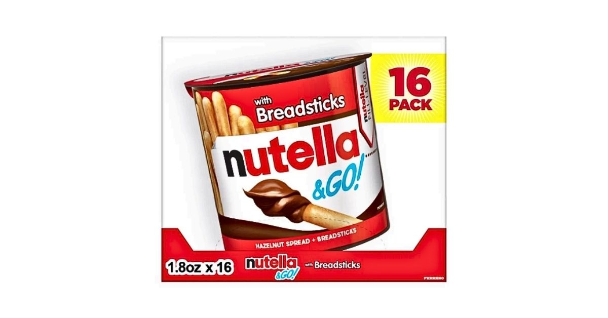 nutella & go hazelnut spread with breadsticks