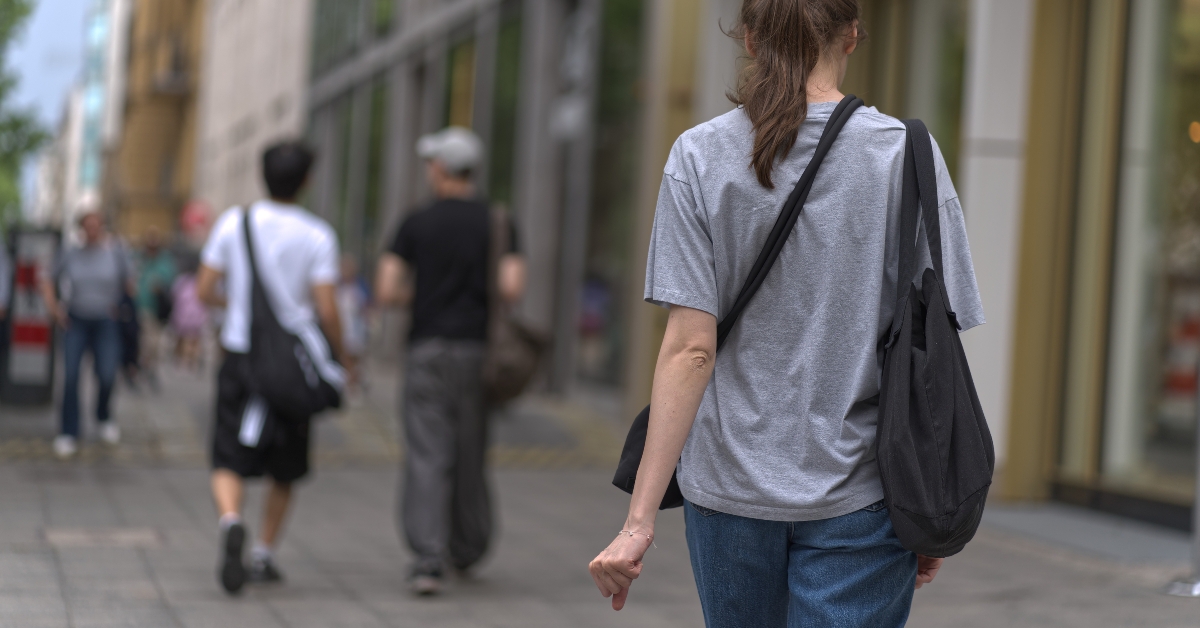 pedestrians on the sidewalk