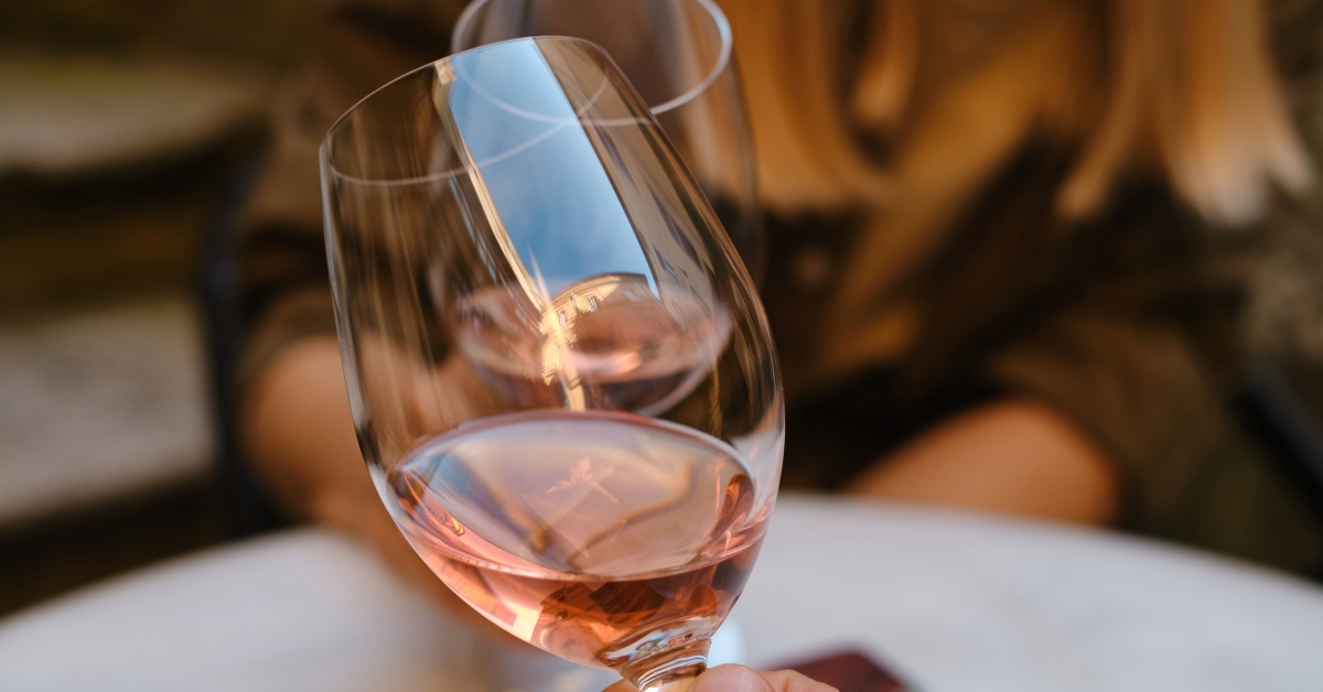 glasses of rose wine