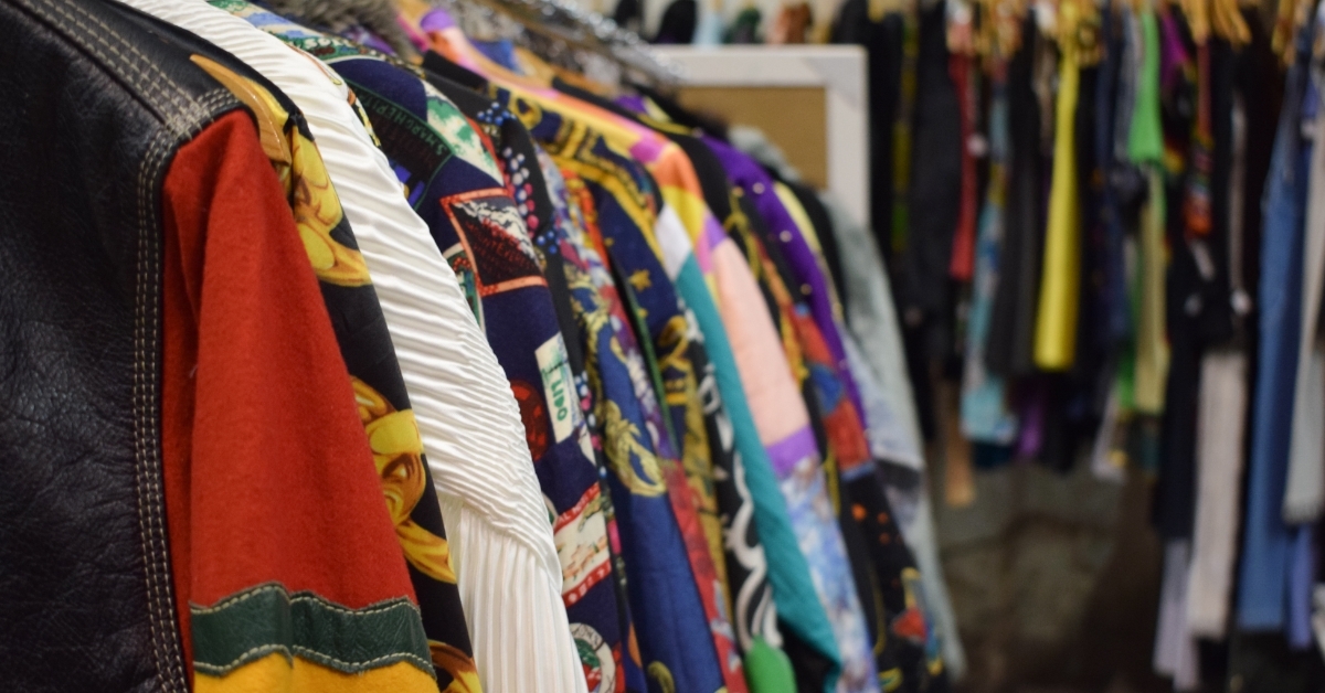 vintage clothes at thrift store