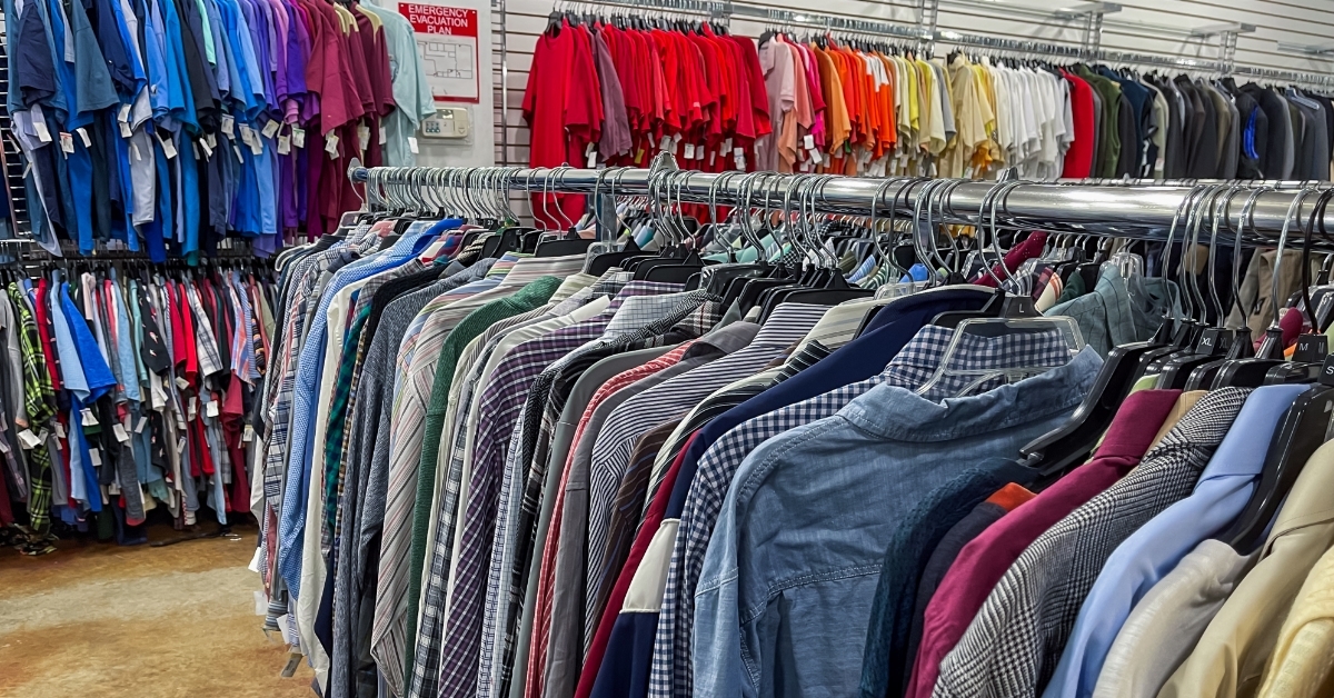 winter clothes for sale at clothes store