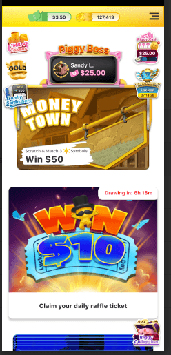 Piggy Boss game shown on the Lucky Day app.