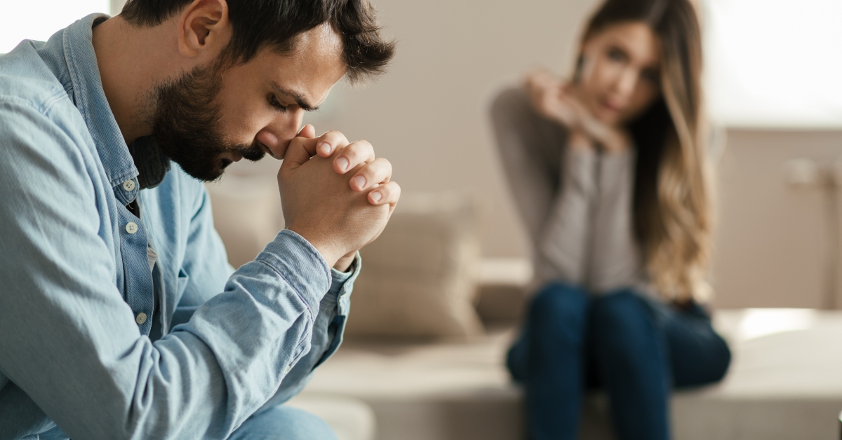 Man feeling sad after arguing