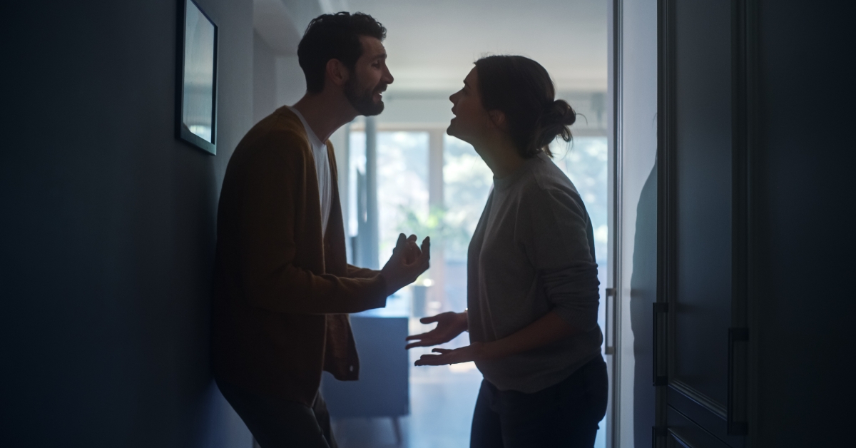 Young couple arguing and fighting