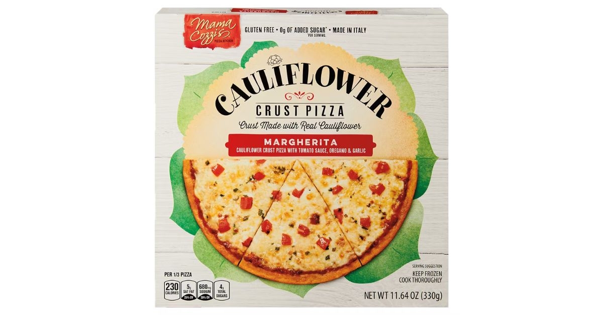 aldi mama cozzi’s margherita cauliflower crust pizza