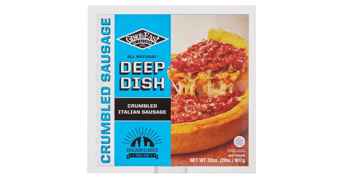 aldi mama gino’s deep dish sausage pizza