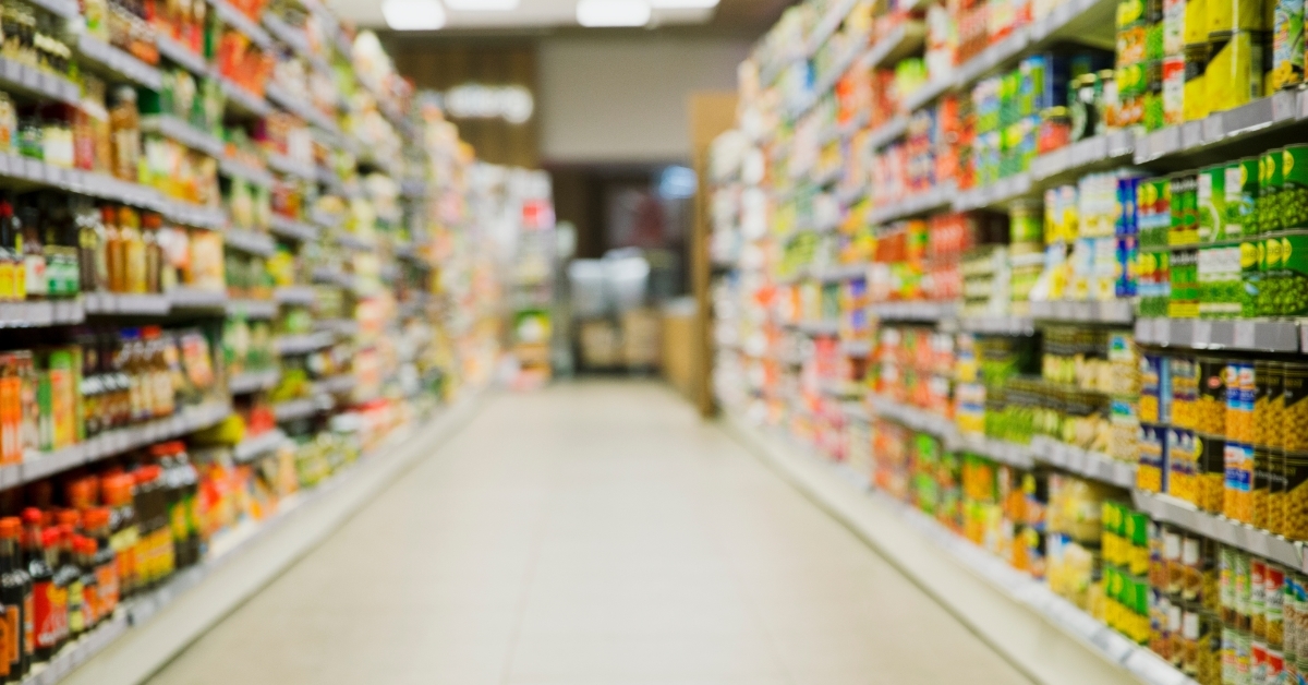empty grocery store aisle