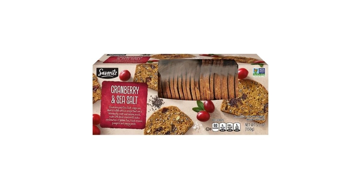 aldi savoritz cranberry sea salt artisan crisp