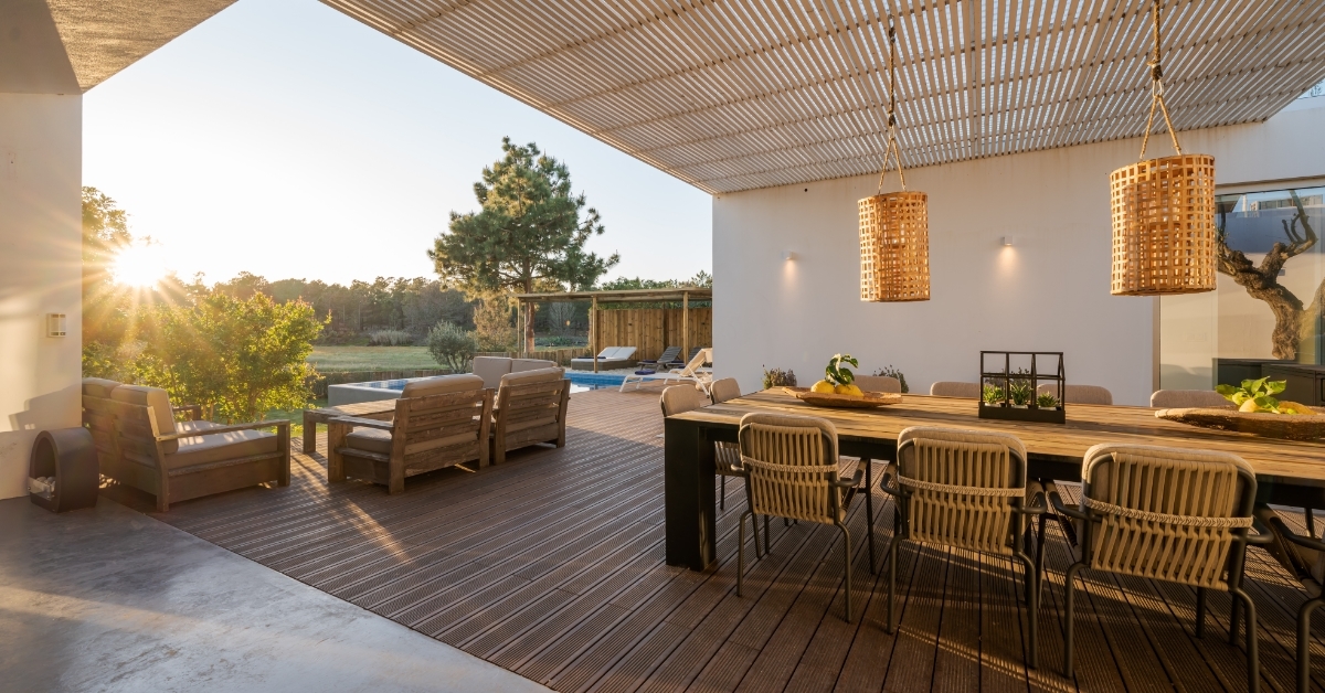 Modern house with patio