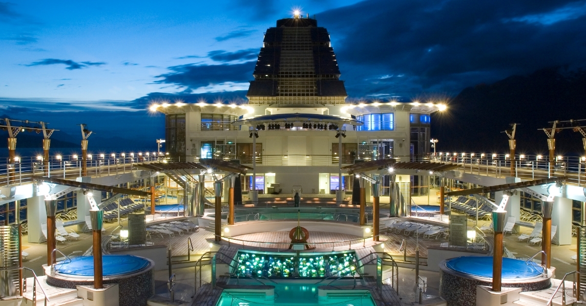 cruise ship deck under blue sky