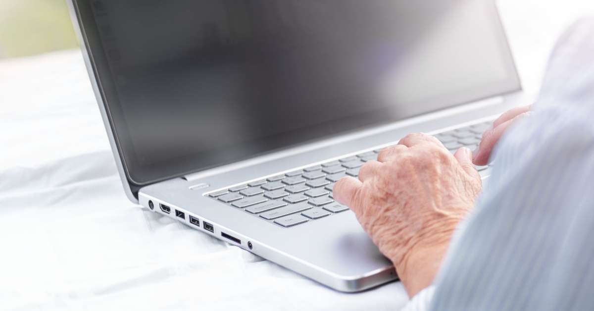 old woman on the keyboard