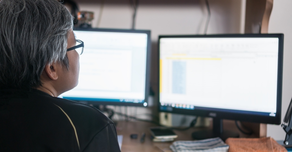 older asian woman programmer