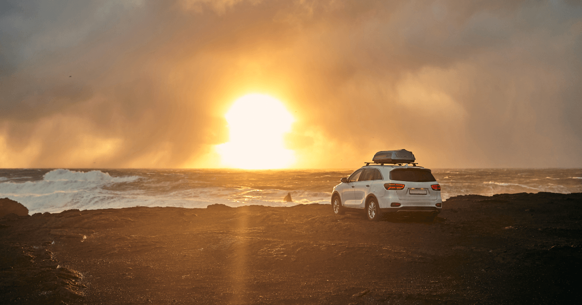 SUV parking at seaside