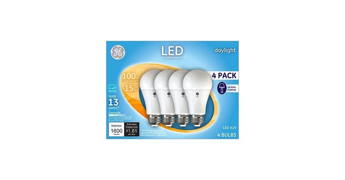 Sam's club GE daylight LED 100w a19 light bulbs 4 pack