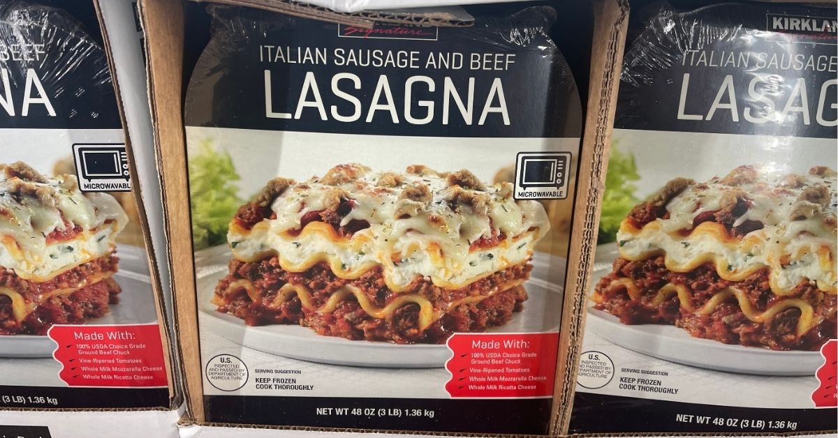 Pack of lasagna in a shelf
