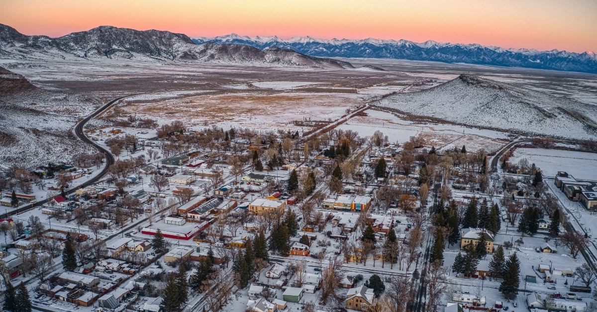 Aerial View of Saguache, Colorado 