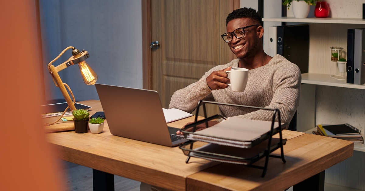 man with coffee cup