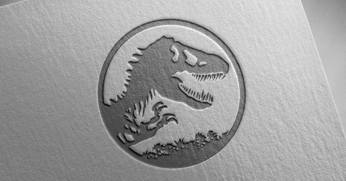 Jurassic Park logo on paper