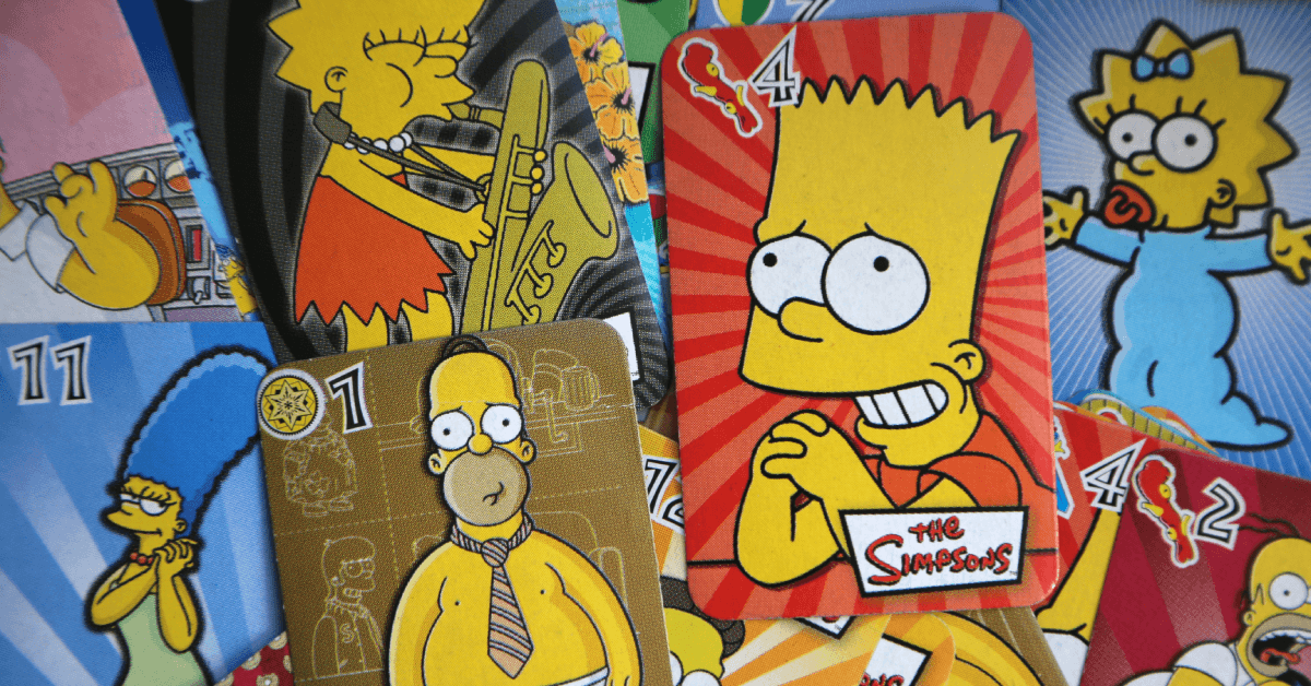 Card game with images of The Simpsons.