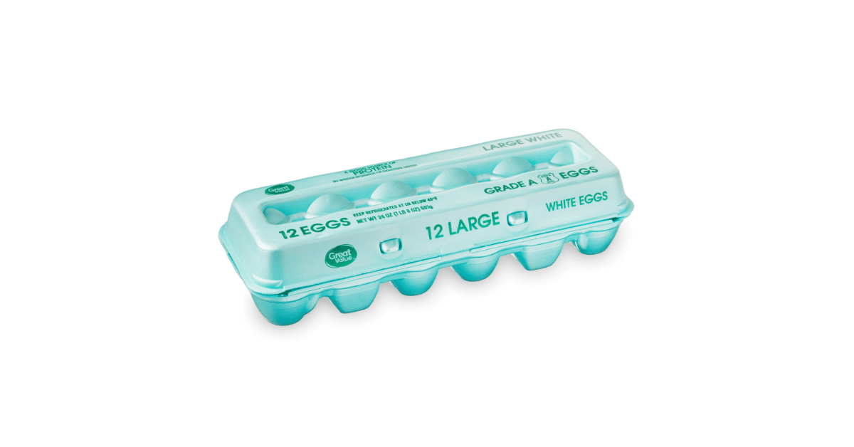 carton of walmart great value eggs