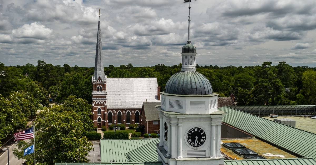 Aiken skyline with cloudy sky