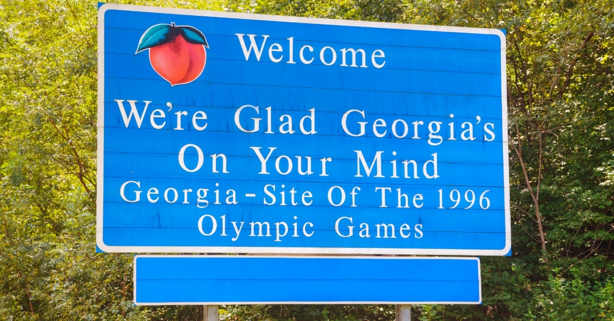 Road sign at Georgia border