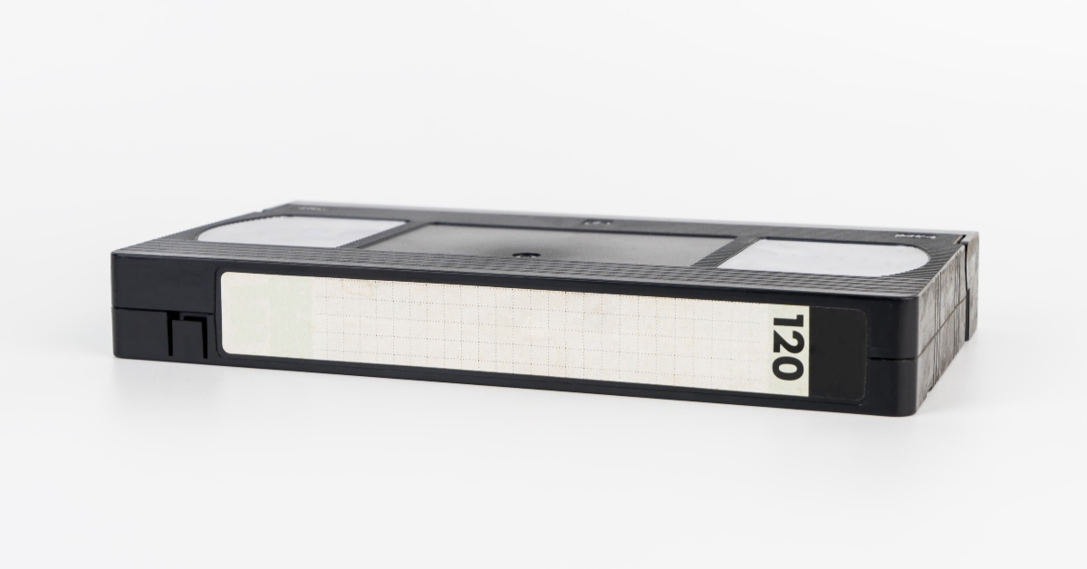 video tape with blank label 