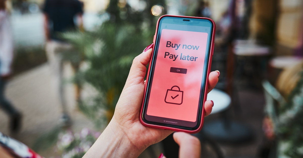 Buy now pay later online shopping on screen