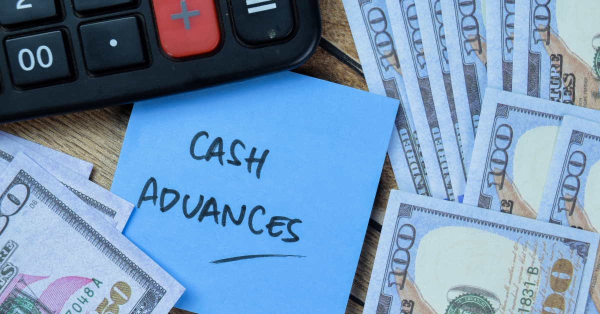 Cash Advances writen on sticky notes