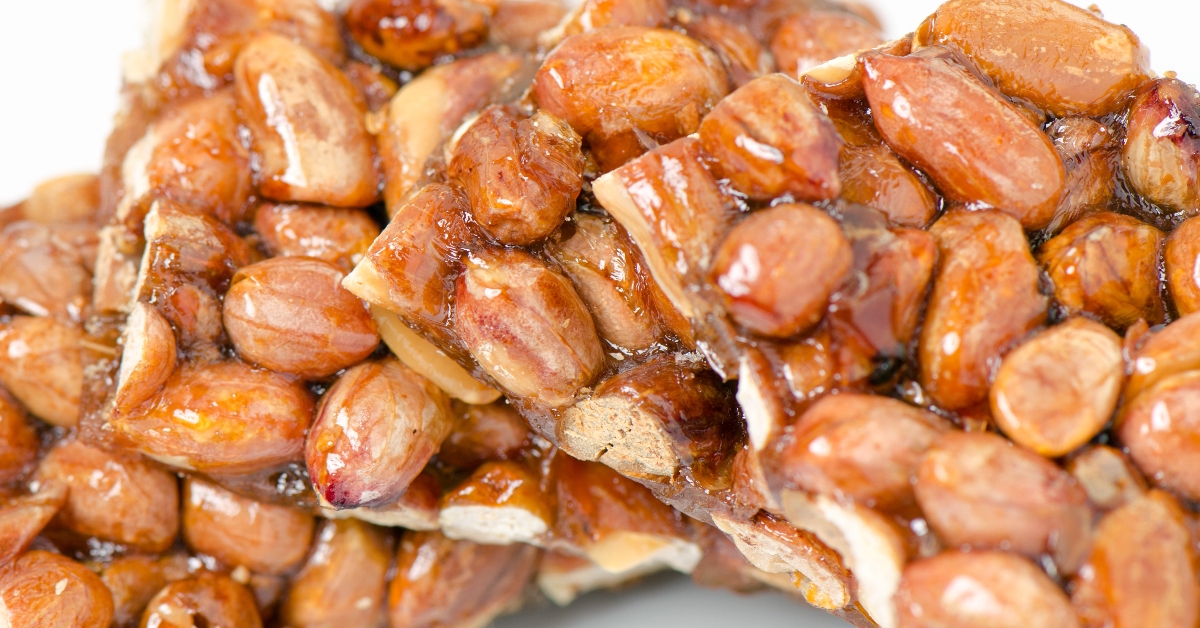 Peanut brittle, isolated