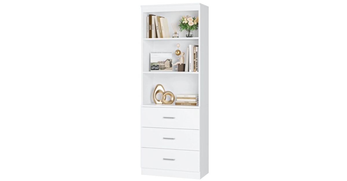 Bookcase with 3 large drawers