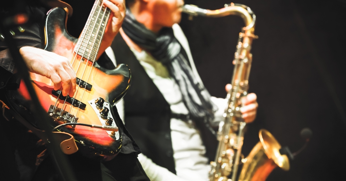 guitar player and saxophonist
