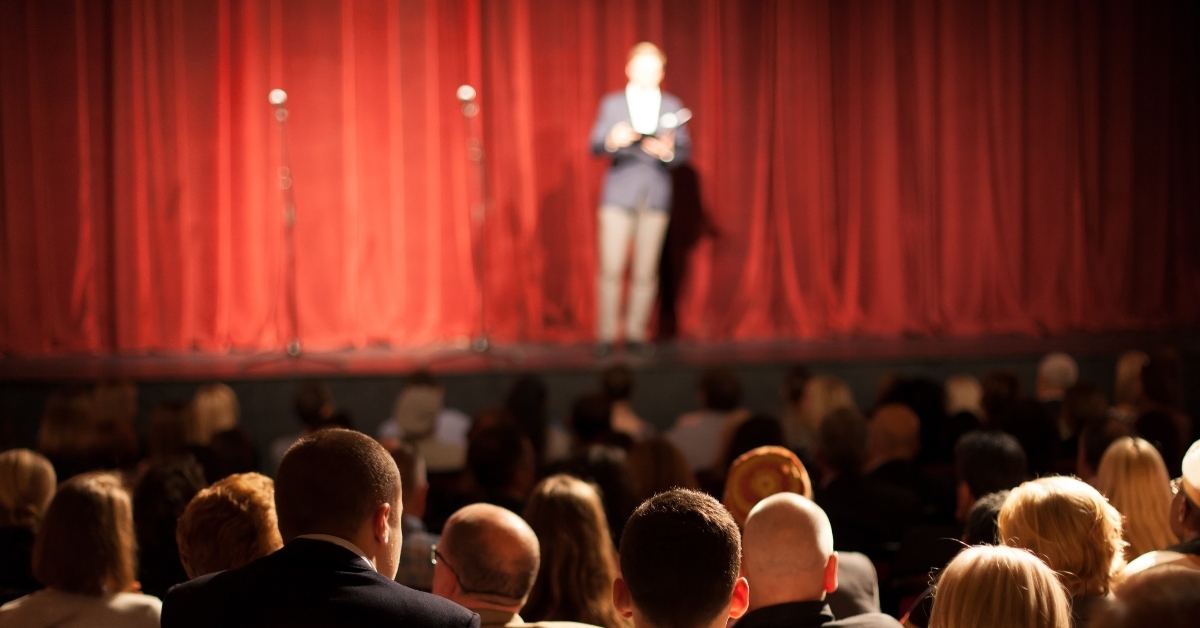 stand up comedian on stage