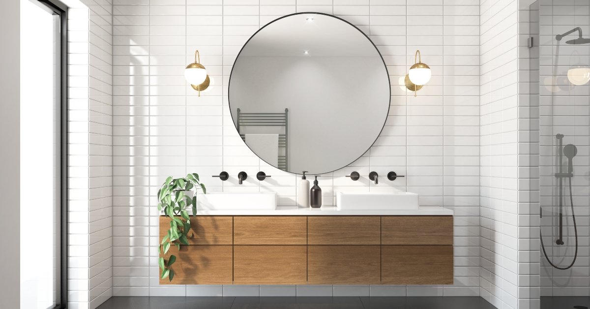 Modern minimal white bathroom