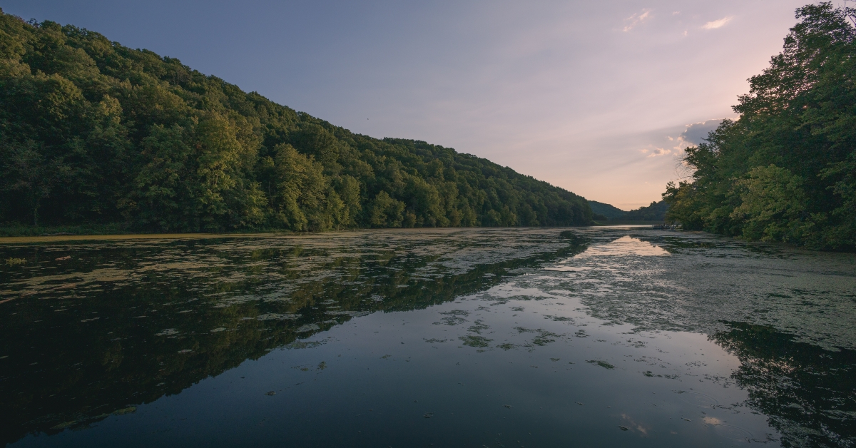 sunset over lake in viroqua