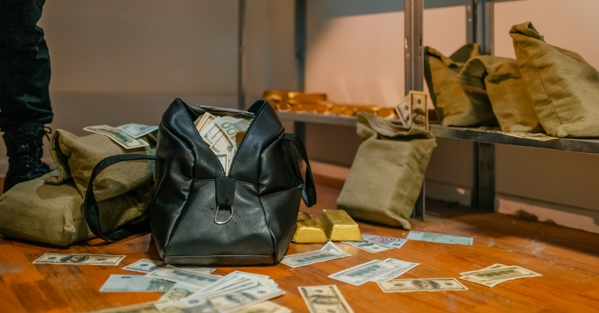 bags full of money and gold