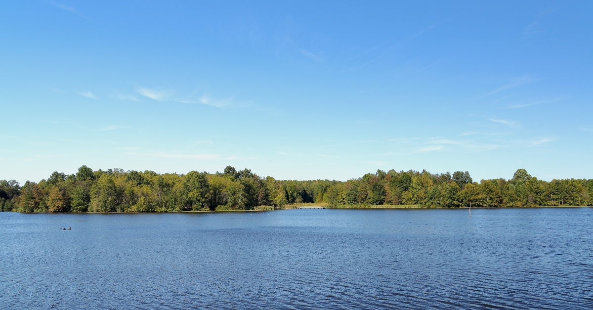blue lake in late summer