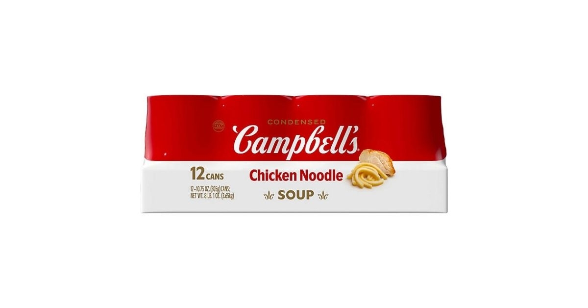 cans of chicken noodle soup