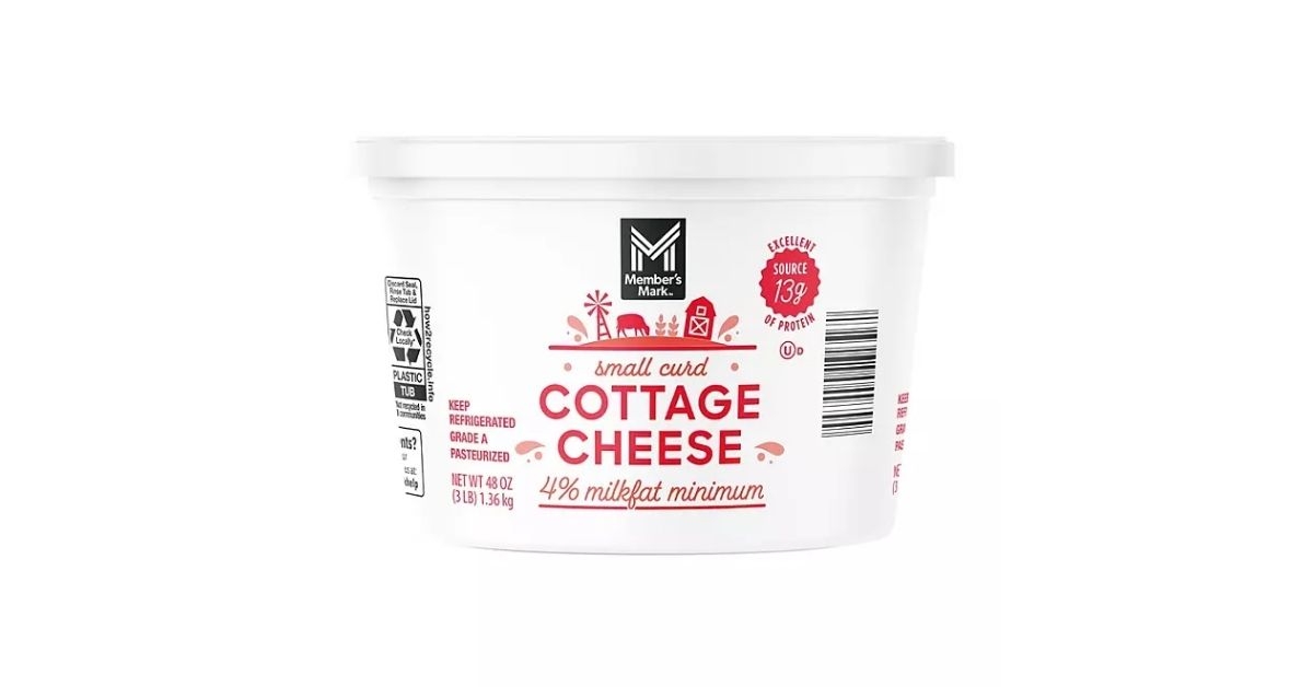 cottage cheese in a small tub
