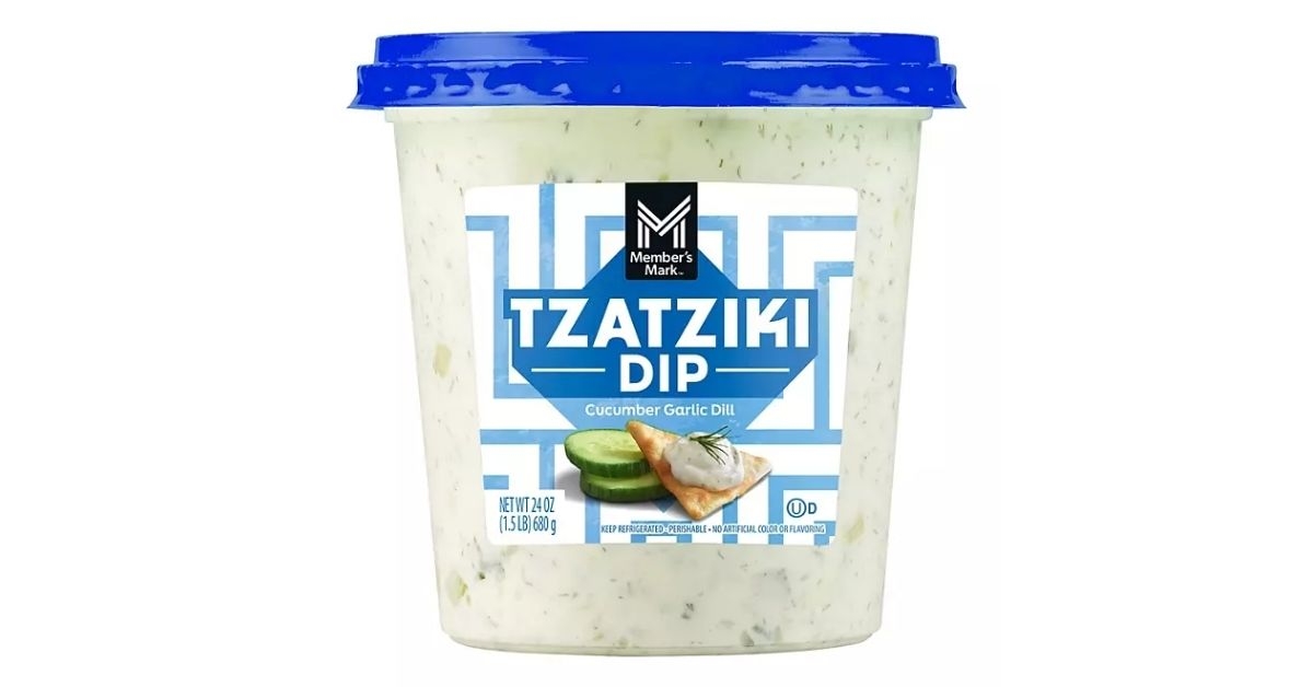 bucket of tzatziki dip