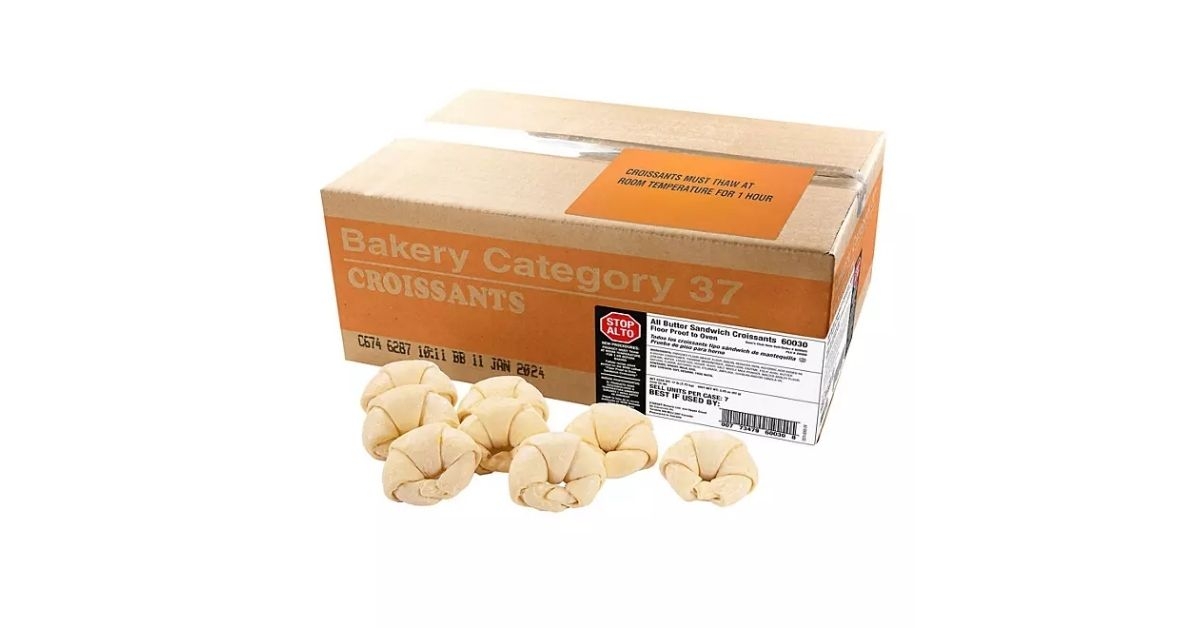 box of frozen sandwich croissants