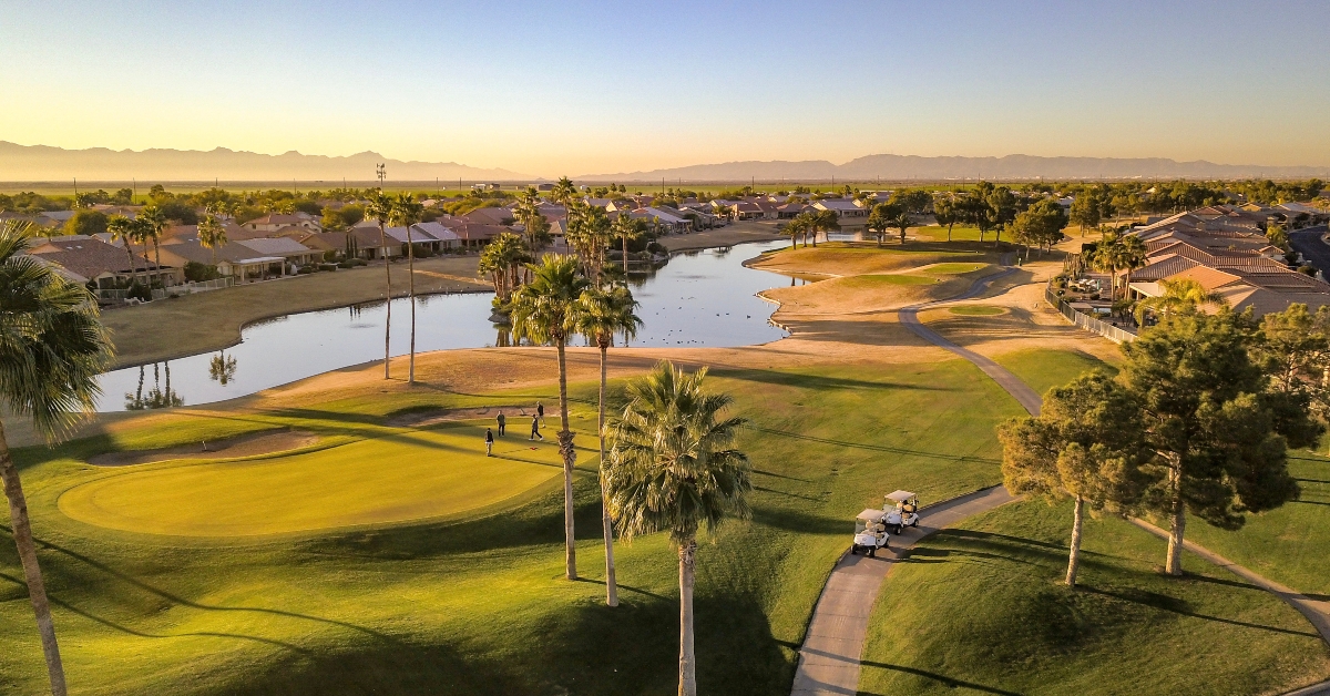 Sunset over Golf Course Sun Lakes Arizona