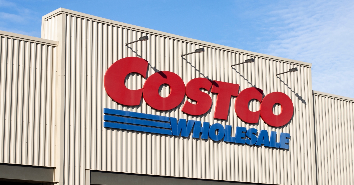 closeup costco sign entrance