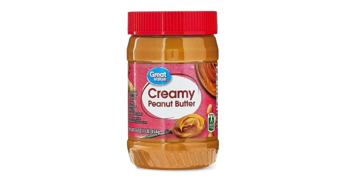 creamy peanut butter in jar