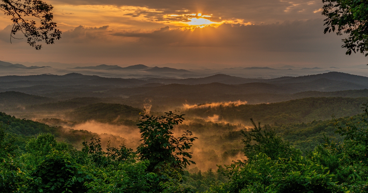 Beautiful Sunrise over the mountains