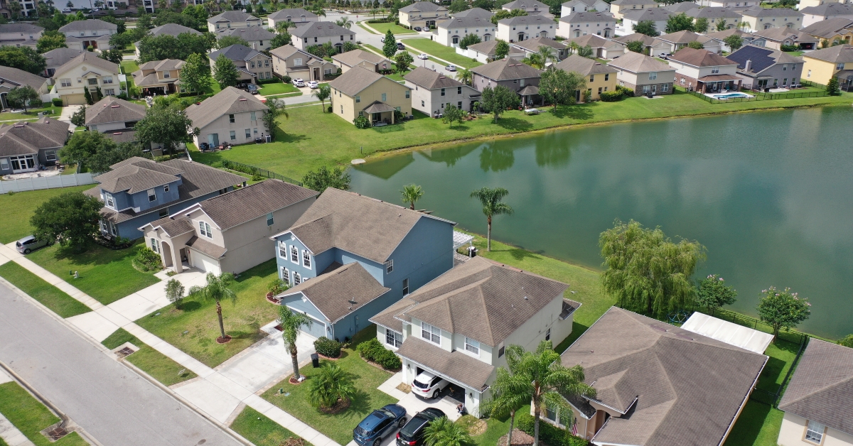 florida residential lakefront neighborhood